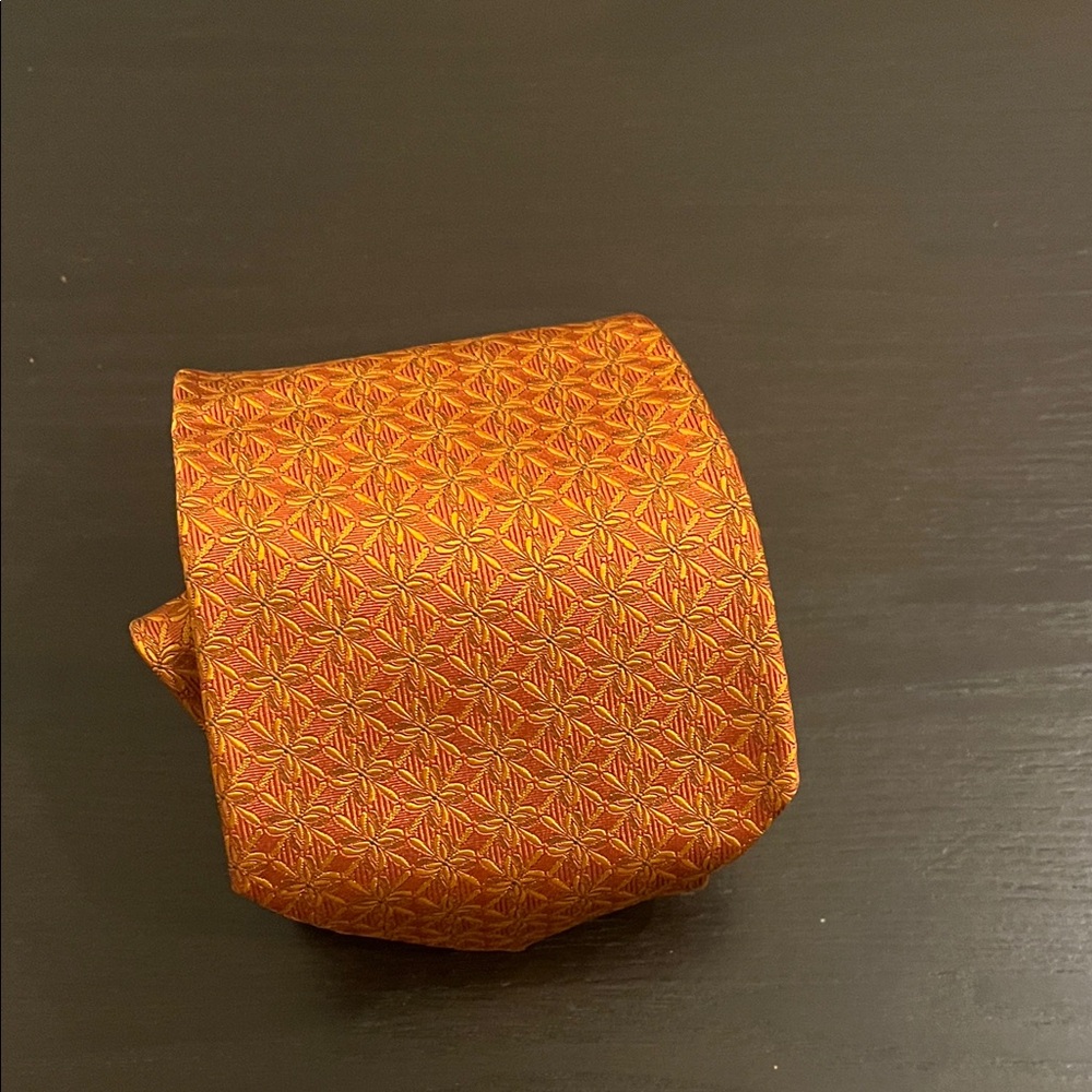 Orange Patterned Men's Tie Ferragamo
